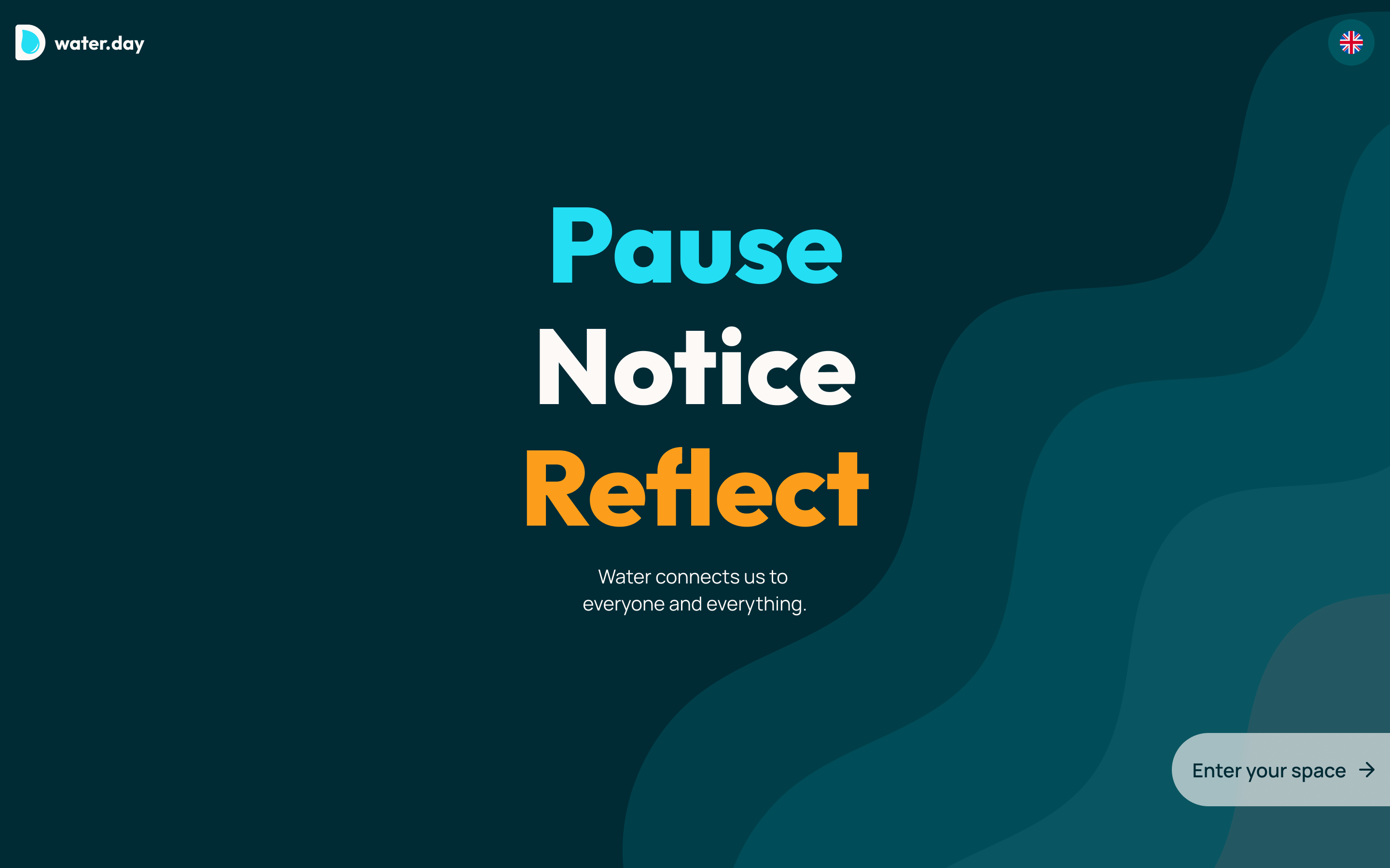 Water.day landing — Pause, Notice, Reflect